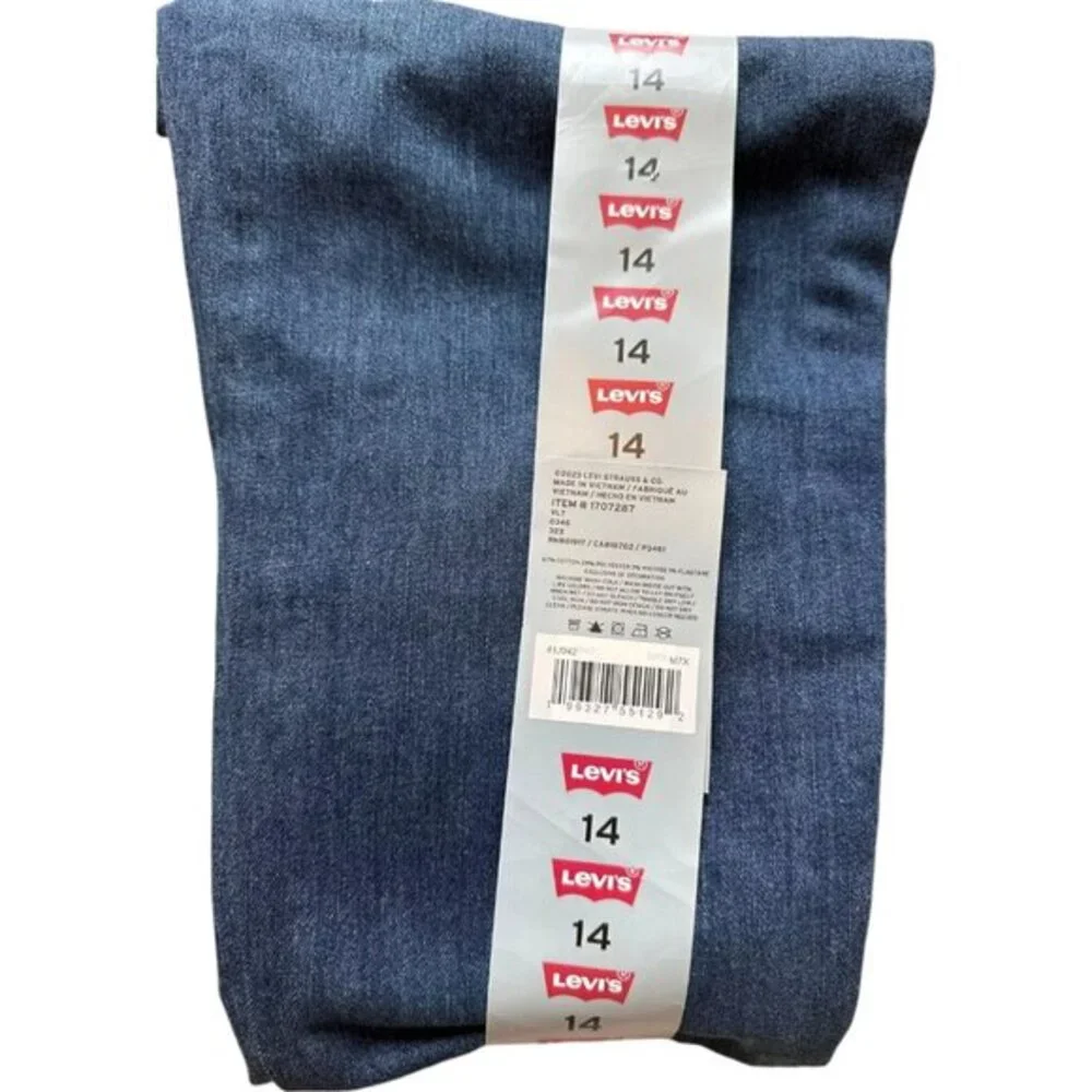 Levis 720 High Rise Super Skinny Jeans Kids Size 14 Blue NWT Adjustable Waist